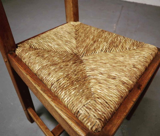 Image 1 of Satz von sechs brutalistischen, rustikalen Esszimmerstühlen