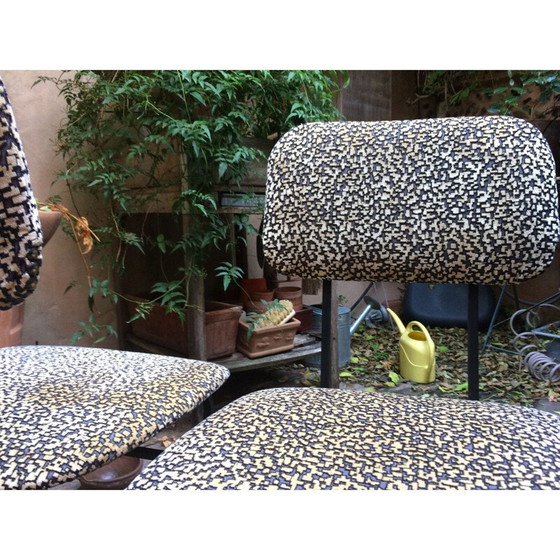 Image 1 of Paar Vintage-Stühle aus Stoff und Metall, Italien 1950