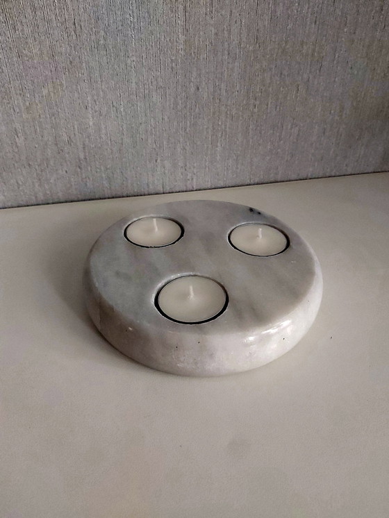 Image 1 of Marmor-Kerzenhalter rund