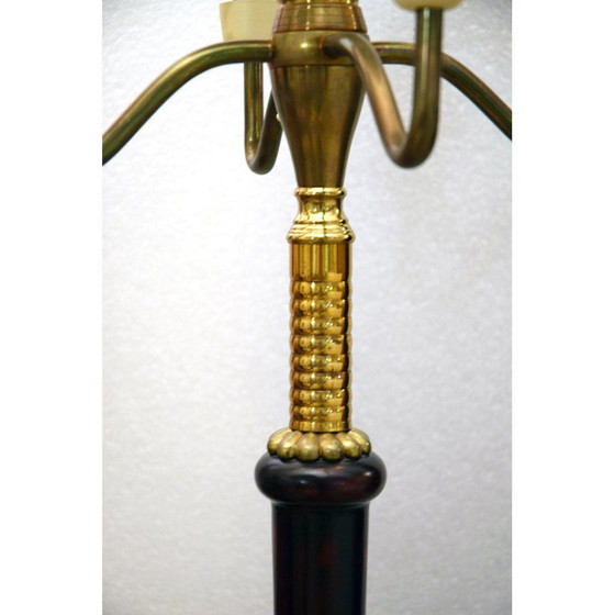 Image 1 of Vintage Stehlampe aus Mahagoni und Messing, 1950er Jahre