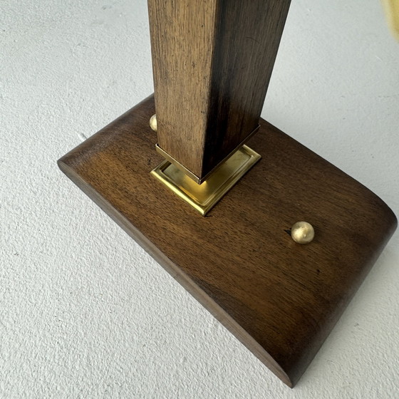 Image 1 of Alte Art-Deco Wandleuchte Glas Und Holz