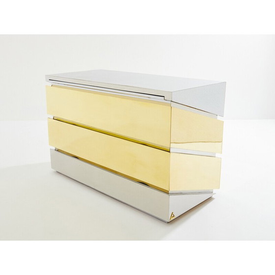 Image 1 of Vintage Kommode Modell Mr Mme aus Chrom und Messing von Gabriella Crespi, 1972