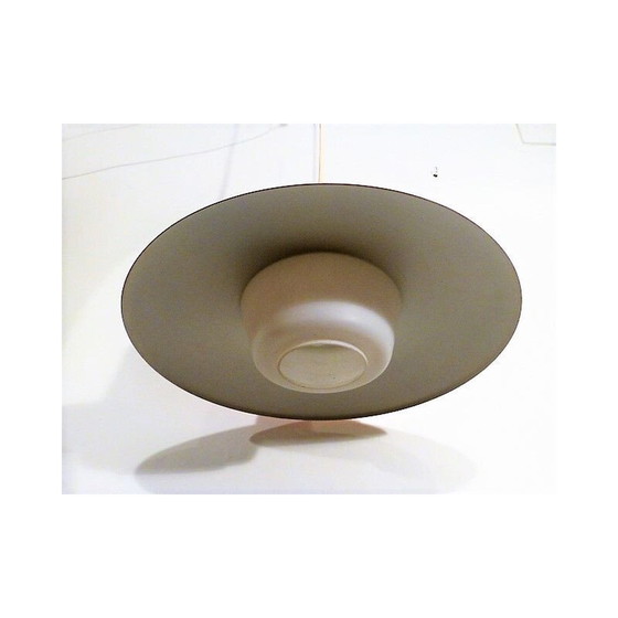 Image 1 of Hängeleuchte aus rotem Metall und Opalin, 1960