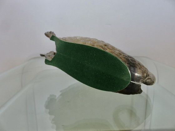 Image 1 of Schwan aus Silbermetall, Serviettenhalter, Made in Italy, 1984