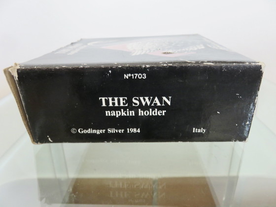 Image 1 of Schwan aus Silbermetall, Serviettenhalter, Made in Italy, 1984