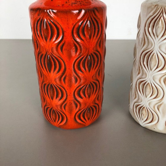 Image 1 of Paar alte Keramikvasen "Zwiebel" von Scheurich, Deutschland 1970