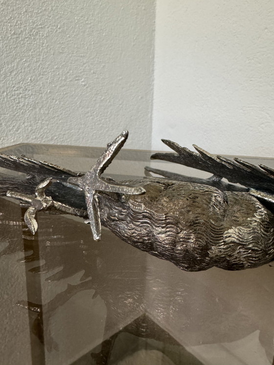 Image 1 of Fasane Dekorative Silbermetall 70er Jahre