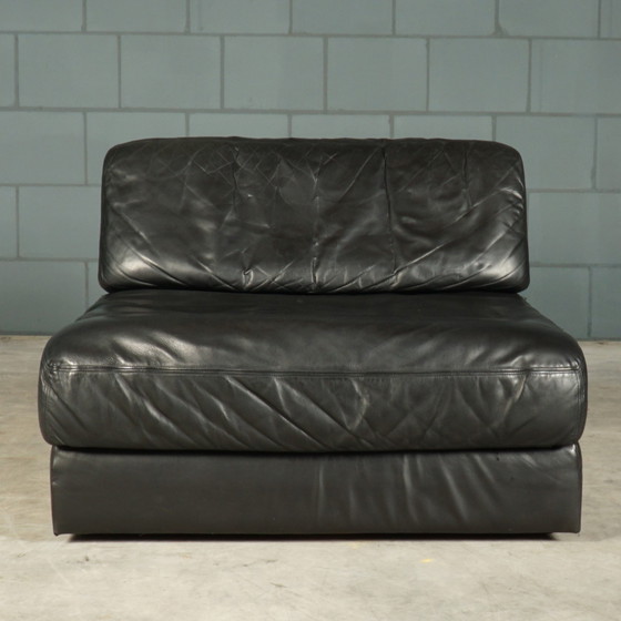 Image 1 of De Sede DS-76 - modulares schwarzes Ledersofa