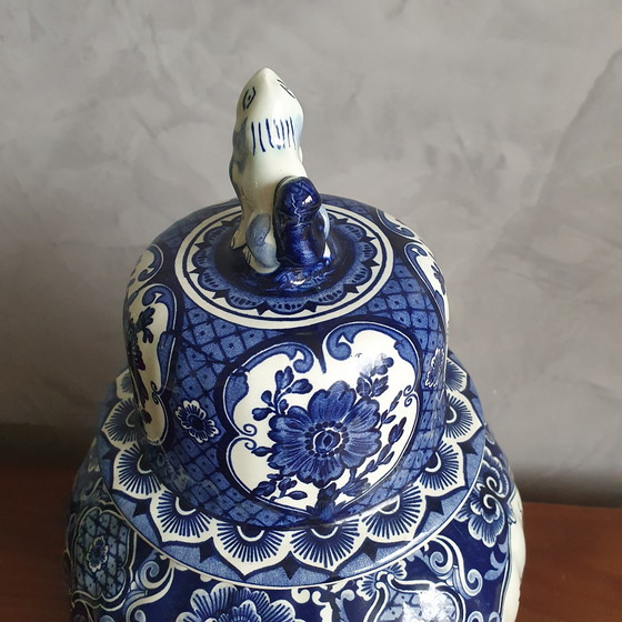 Image 1 of Royal Sphinx Maastricht Foo Hund Delfter Blau Vase aus den 50er Jahren