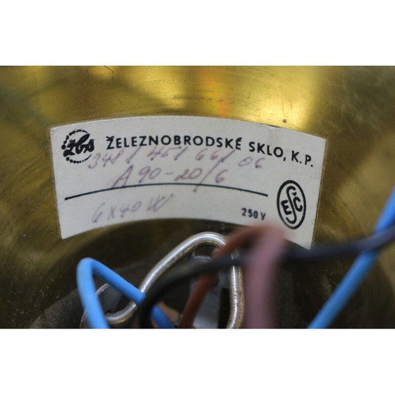 Image 1 of Sputnik-Kronleuchter aus Messing und Glas von Zeleznobrodske Sklo, Tschechoslowakei 1960