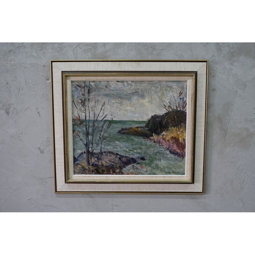 Altes expressionistisches Gemälde von Alexander Roos, Schweden 1947