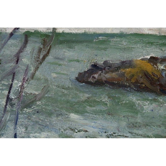 Image 1 of Altes expressionistisches Gemälde von Alexander Roos, Schweden 1947