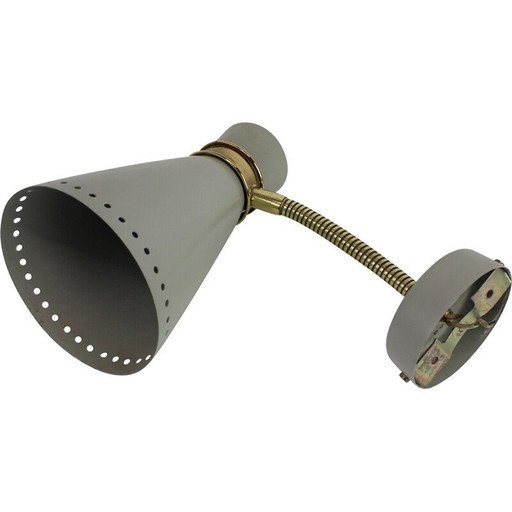 Vintage Wandlampe aus Metall und Messing, Deutschland 1960