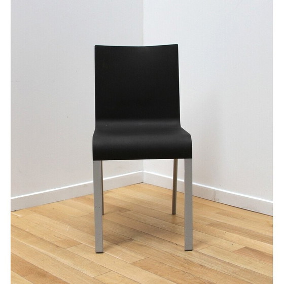 Image 1 of Paar vintage ".03" Stühle aus schwarzem Kunststoff und Metall von Martin Van Severen für Vitra