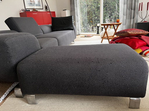 3-Sitzer-Sofa mit Fußhocker: Leolux B-Flat