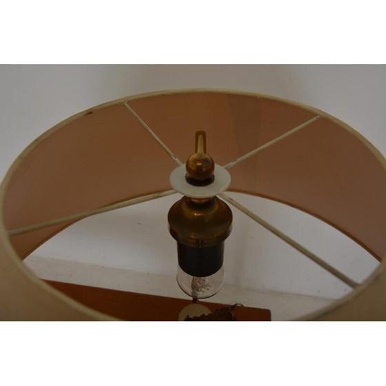 Image 1 of Vintage-Lampe aus vergoldetem Holz und Messing, 1960