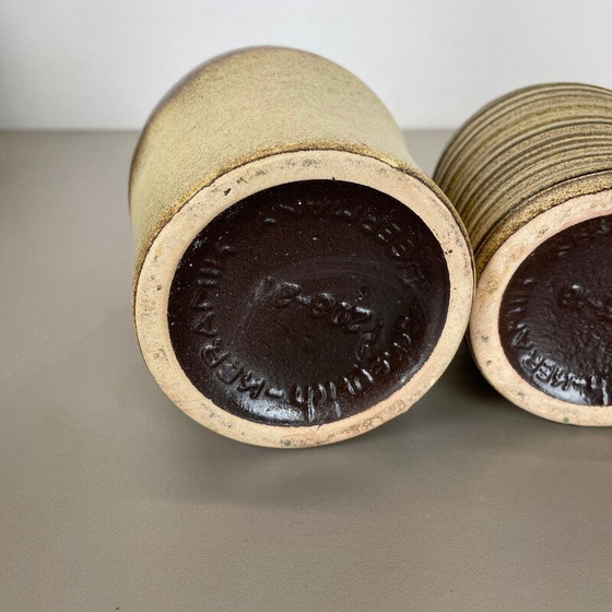 Image 1 of Satz von 5 Vasen aus Lava-Ton für Scheurich, Deutschland 1970er Jahre