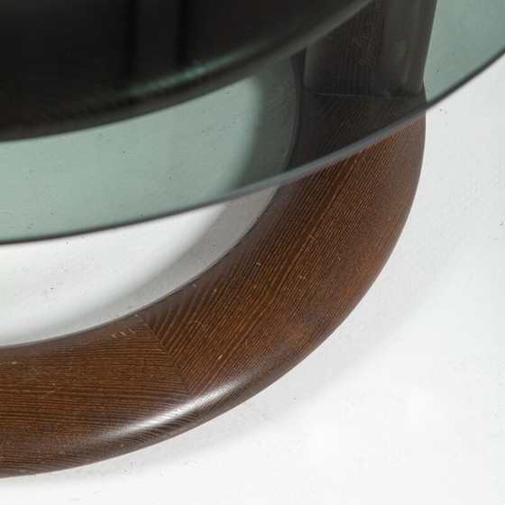 Image 1 of Vintage Couchtisch aus Glas und Mahagoni von Burkhard Vogtherr für Rosenthal, 1970