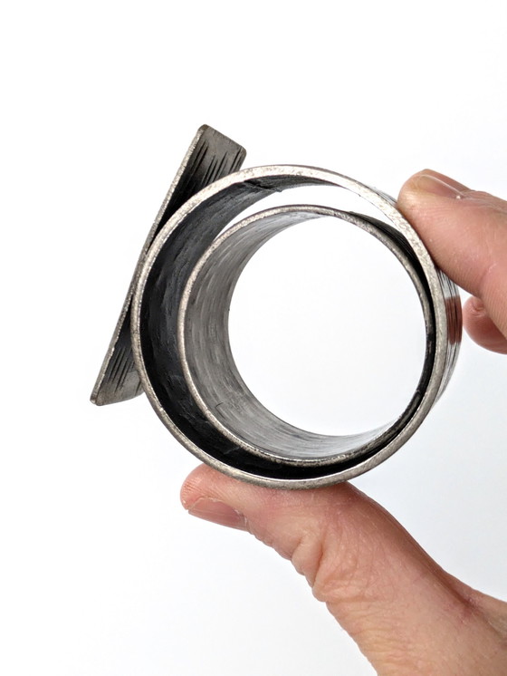 Image 1 of Set 4 Serviettenringe | Brutalist Cast Iron | Handmade 1970'S