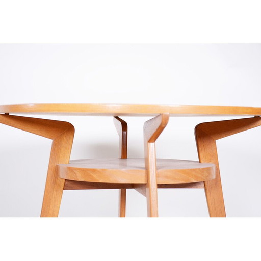 Mid Century Couchtisch aus Eichenholz, Tschechische Republik 1950er Jahre