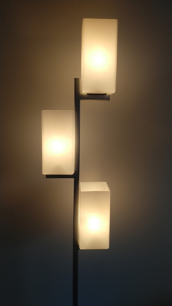 Image 1 of Stehleuchte mit quadratischen Milchglasschirmen