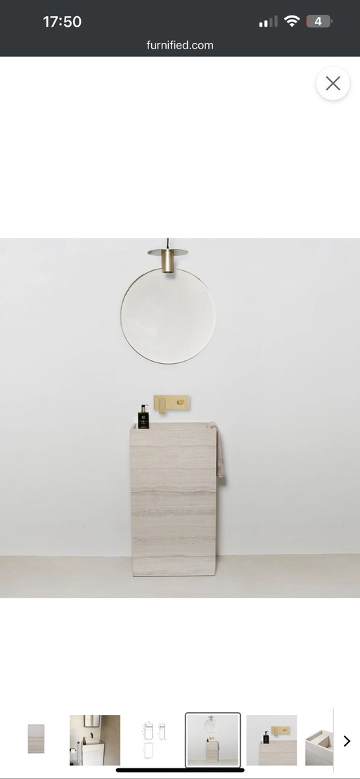 Furnified Beige Marmorspüle Neu Unbenutzt