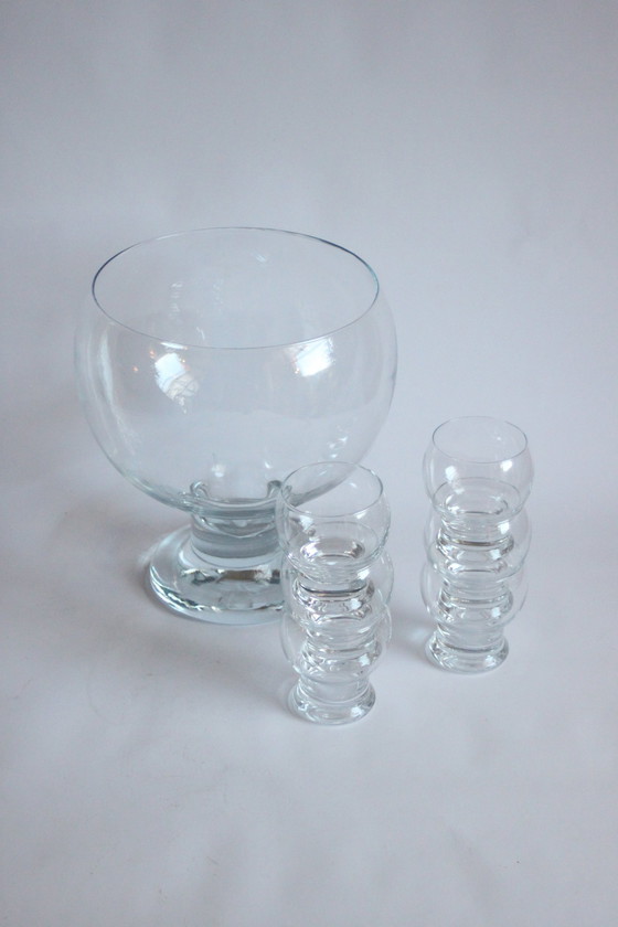 Image 1 of Riihimaen Lasi Punch Bowl von Erkkitapio Siiroinen, Finnland 1970er Jahre.