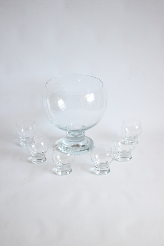 Image 1 of Riihimaen Lasi Punch Bowl von Erkkitapio Siiroinen, Finnland 1970er Jahre.