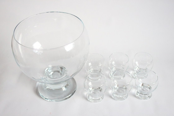 Image 1 of Riihimaen Lasi Punch Bowl von Erkkitapio Siiroinen, Finnland 1970er Jahre.
