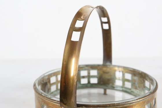 Image 1 of Art Deco Kupfer und Glas Obstkorb im Stil von Hans Ofner, Österreich ca. 1920
