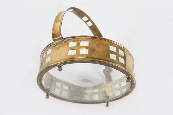 Image 1 of Art Deco Kupfer und Glas Obstkorb im Stil von Hans Ofner, Österreich ca. 1920