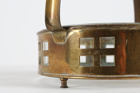 Image 1 of Art Deco Kupfer und Glas Obstkorb im Stil von Hans Ofner, Österreich ca. 1920