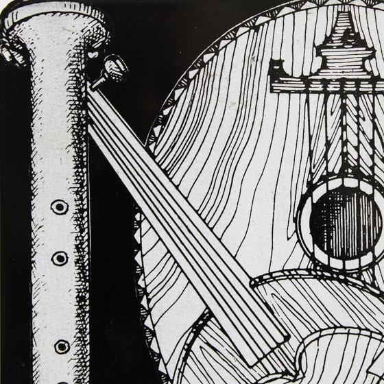 Image 1 of 2x Strumenti Musicali von Piero Fornasetti Boekensteun