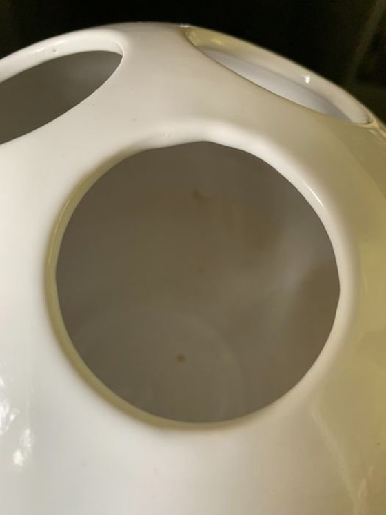 Image 1 of Kugelförmige Vase - Bowling - Glasiertes Porzellan - Enzo Bioli - Il Picchio - 1970