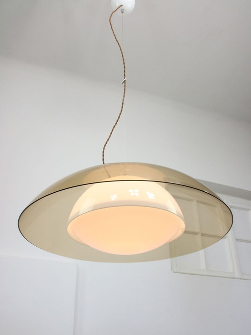 Seltene Ufo Space Age Lampe von Guzzini in Hellbraun, 1970er