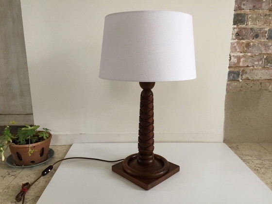 Image 1 of Art Deco Lampe Palisander geschnitzt