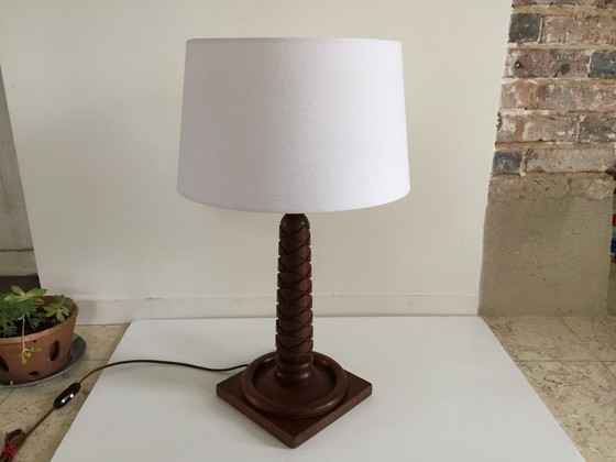 Image 1 of Art Deco Lampe Palisander geschnitzt