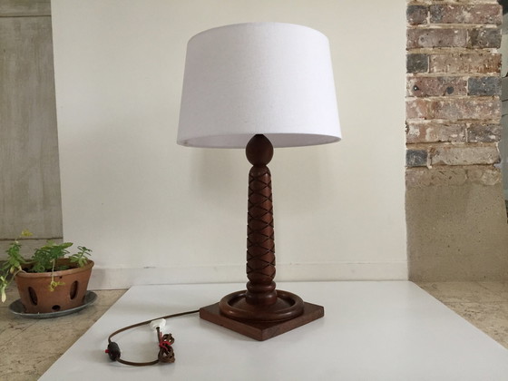 Image 1 of Art Deco Lampe Palisander geschnitzt
