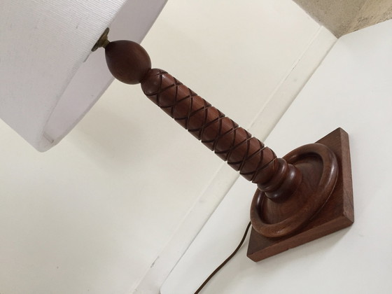Image 1 of Art Deco Lampe Palisander geschnitzt