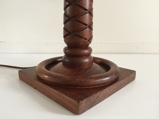 Image 1 of Art Deco Lampe Palisander geschnitzt