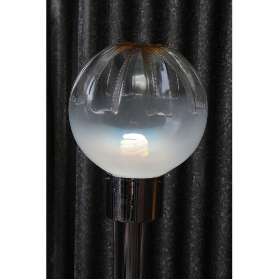 Image 1 of Verchromte Stehleuchte aus Muranoglas für Mazzega, 1970