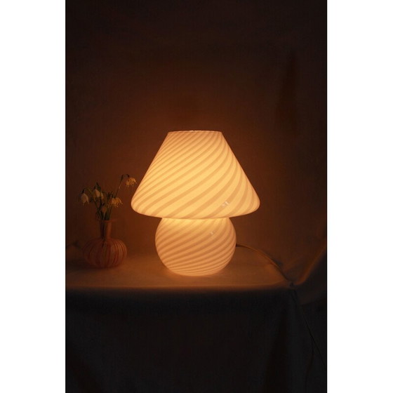 Image 1 of Vintage Bucaneve Wirbel Murano Pilz Lampe, Italien 1970er