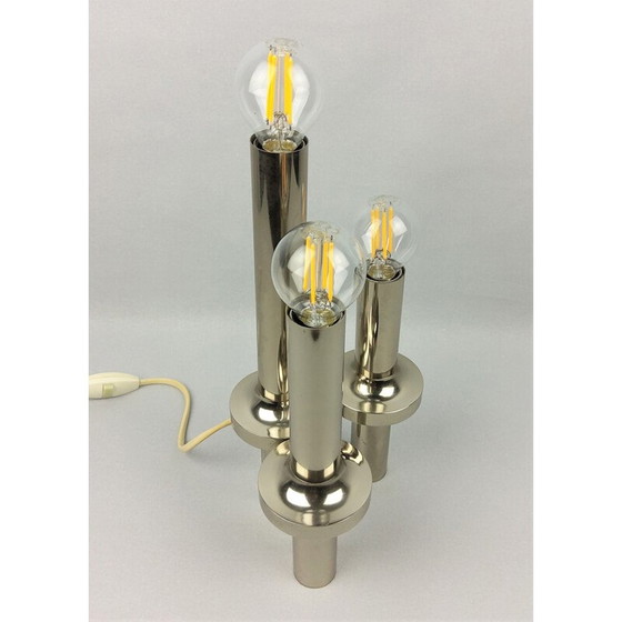 Image 1 of Vintage-Lampe aus verchromtem Metall von Gaetano Sciolari, 1970