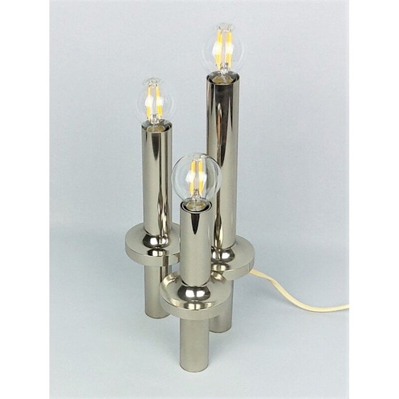 Image 1 of Vintage-Lampe aus verchromtem Metall von Gaetano Sciolari, 1970