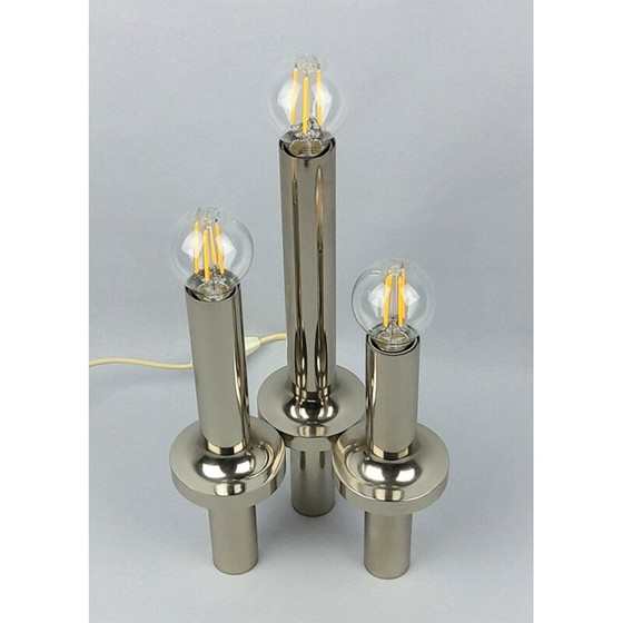 Image 1 of Vintage-Lampe aus verchromtem Metall von Gaetano Sciolari, 1970
