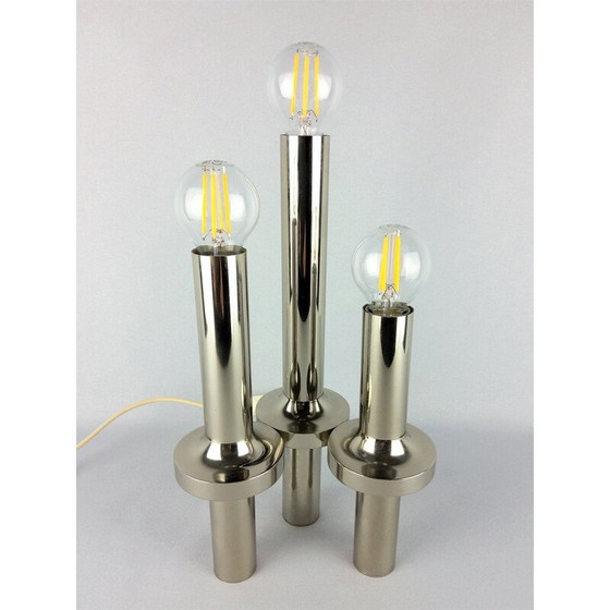 Image 1 of Vintage-Lampe aus verchromtem Metall von Gaetano Sciolari, 1970