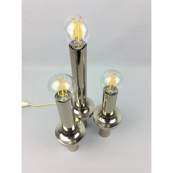 Image 1 of Vintage-Lampe aus verchromtem Metall von Gaetano Sciolari, 1970