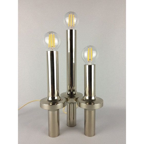 Image 1 of Vintage-Lampe aus verchromtem Metall von Gaetano Sciolari, 1970