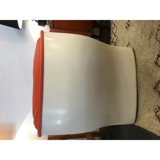 Image 1 of Vintage-Sessel „Orchidee“ aus Fiberglas und orangefarbenem Skai von Michel Cadestin für Airborne