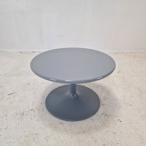 Image 1 of Runder Couchtisch "Circle" aus weißem Holz und Metall von Pierre Paulin für Artifort, 1970